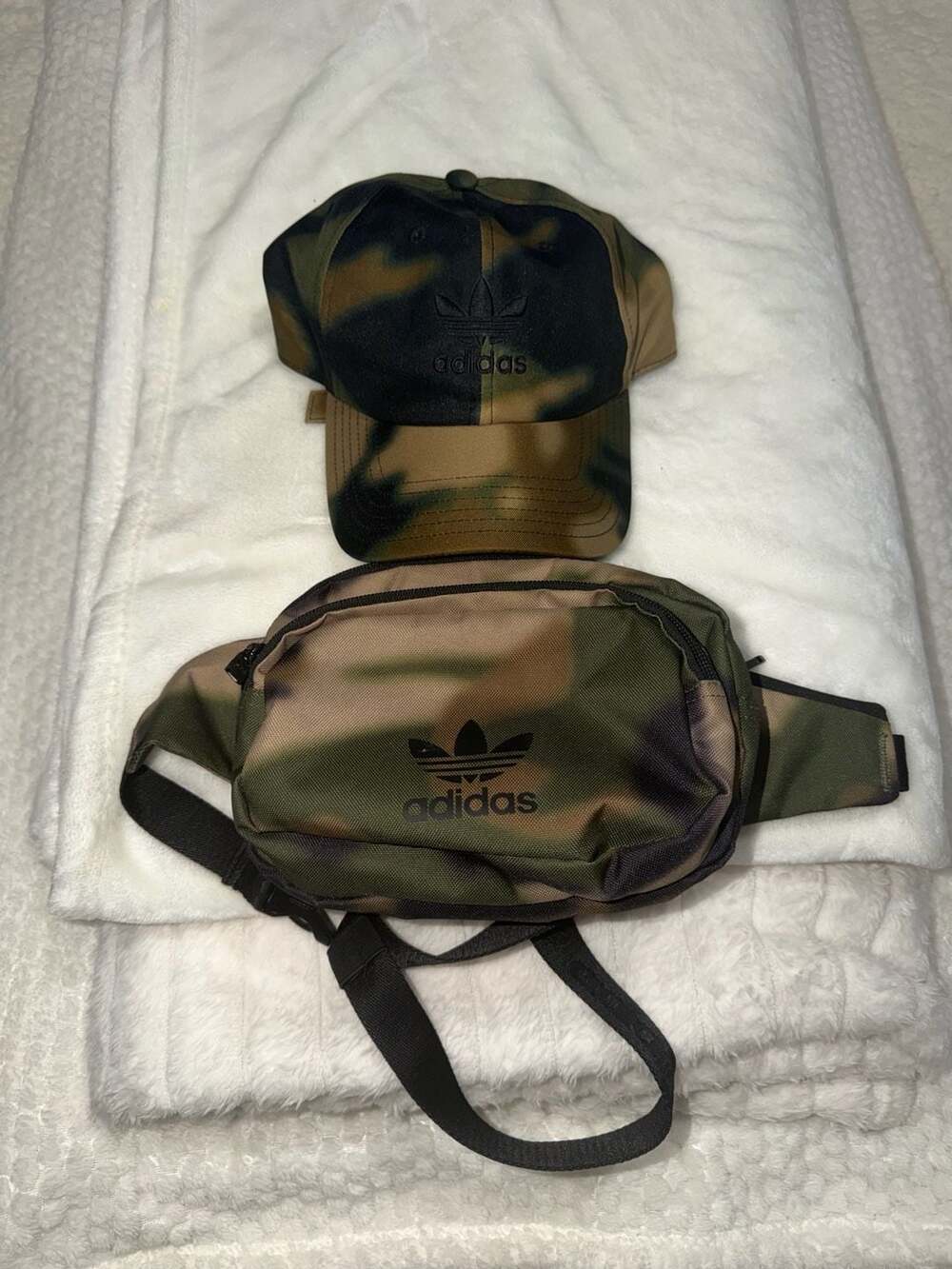 Adidas Camo Set Hat and Waist Bag